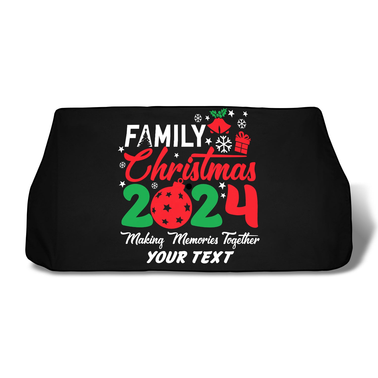 Custom Family Christmas 2024 Car Windshield Sunshade, Fit with all car, UV Rays and Heat Sun Visor Protector Foldable Sun Shade Umbrella, Christmas 02