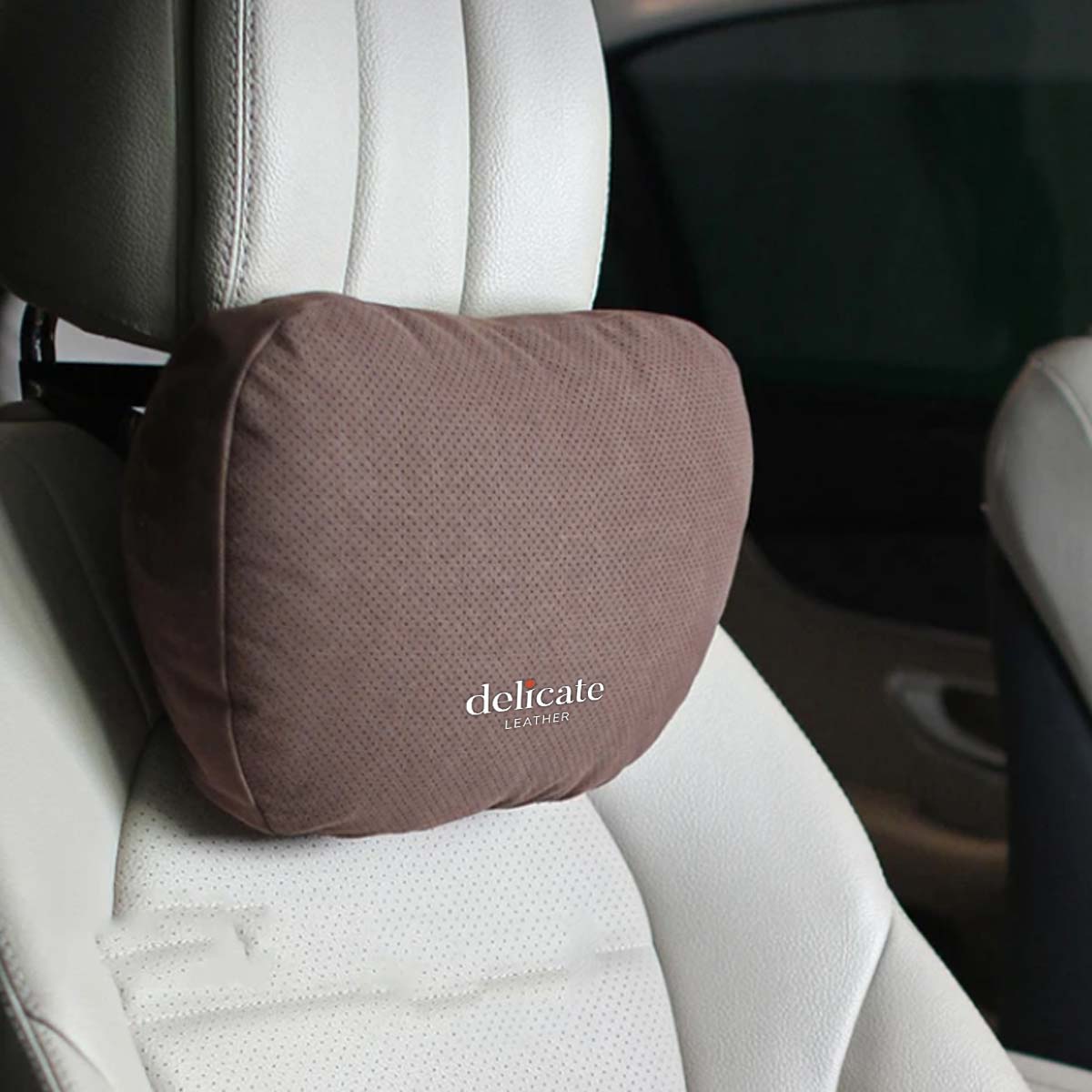 Delicate Leather, Premium Car Neck Pillow: Breathable Design, Car Headrest Auto Lumbar Pillows - Luxury Interior Accessories