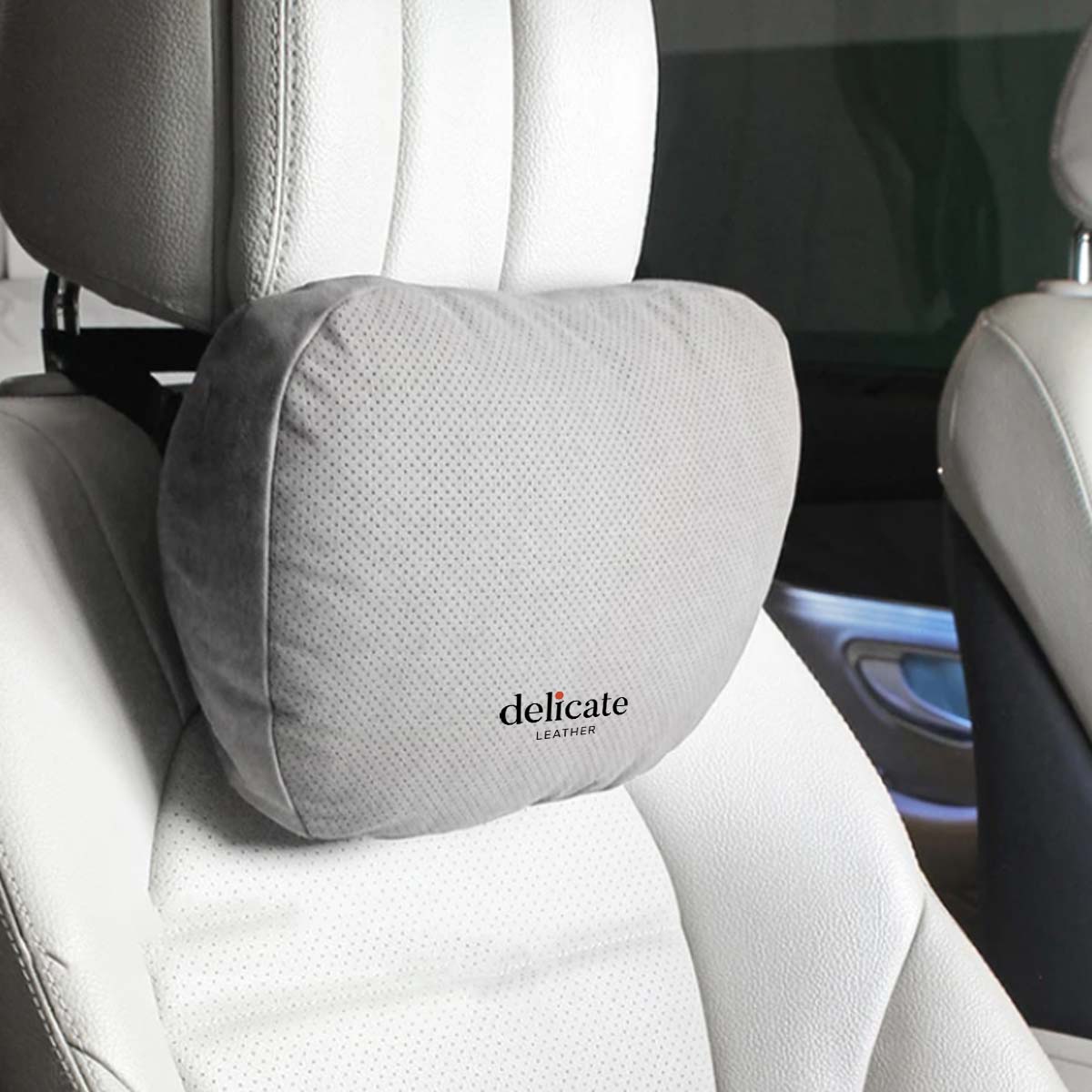 Delicate Leather, Premium Car Neck Pillow: Breathable Design, Car Headrest Auto Lumbar Pillows - Luxury Interior Accessories