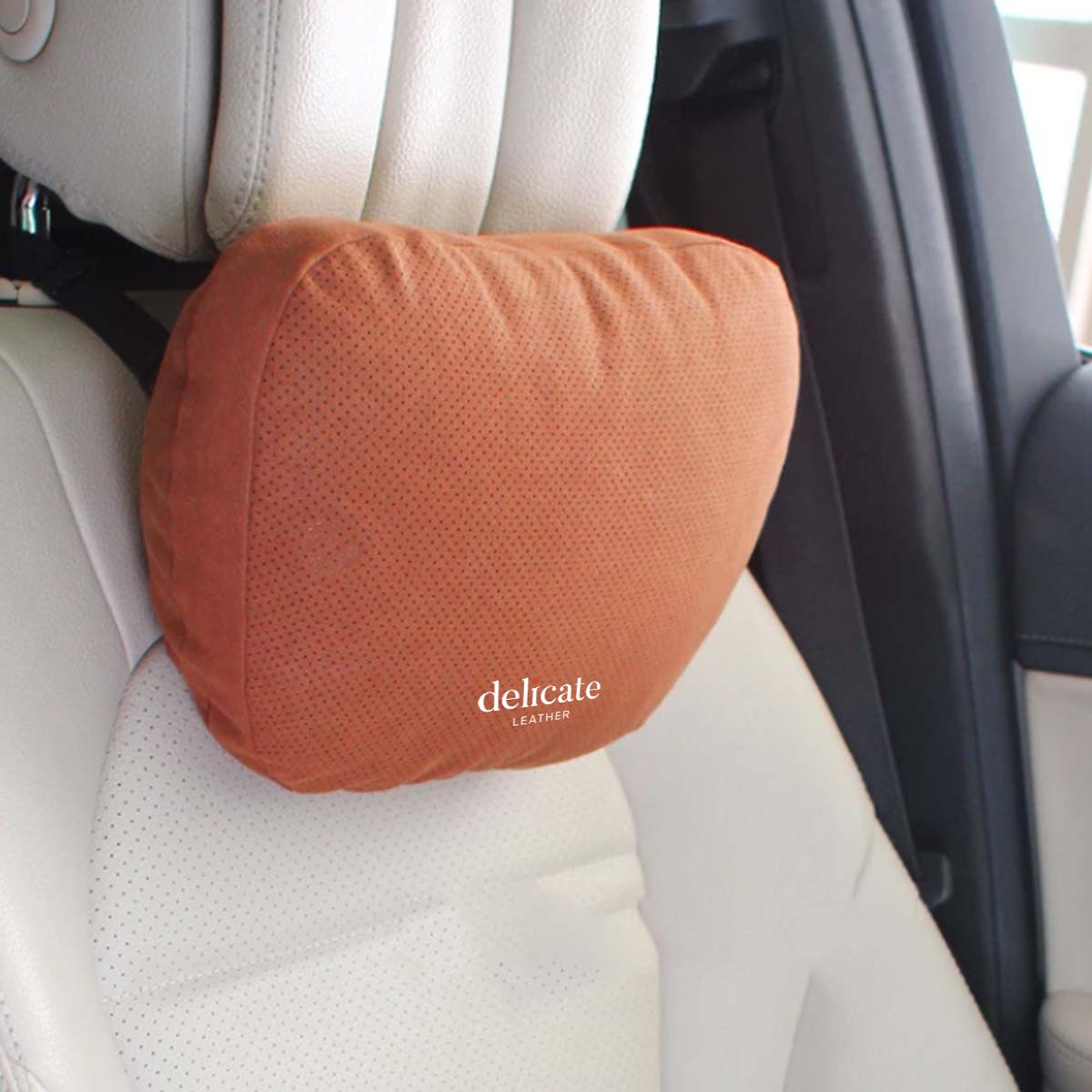 Delicate Leather, Premium Car Neck Pillow: Breathable Design, Car Headrest Auto Lumbar Pillows - Luxury Interior Accessories