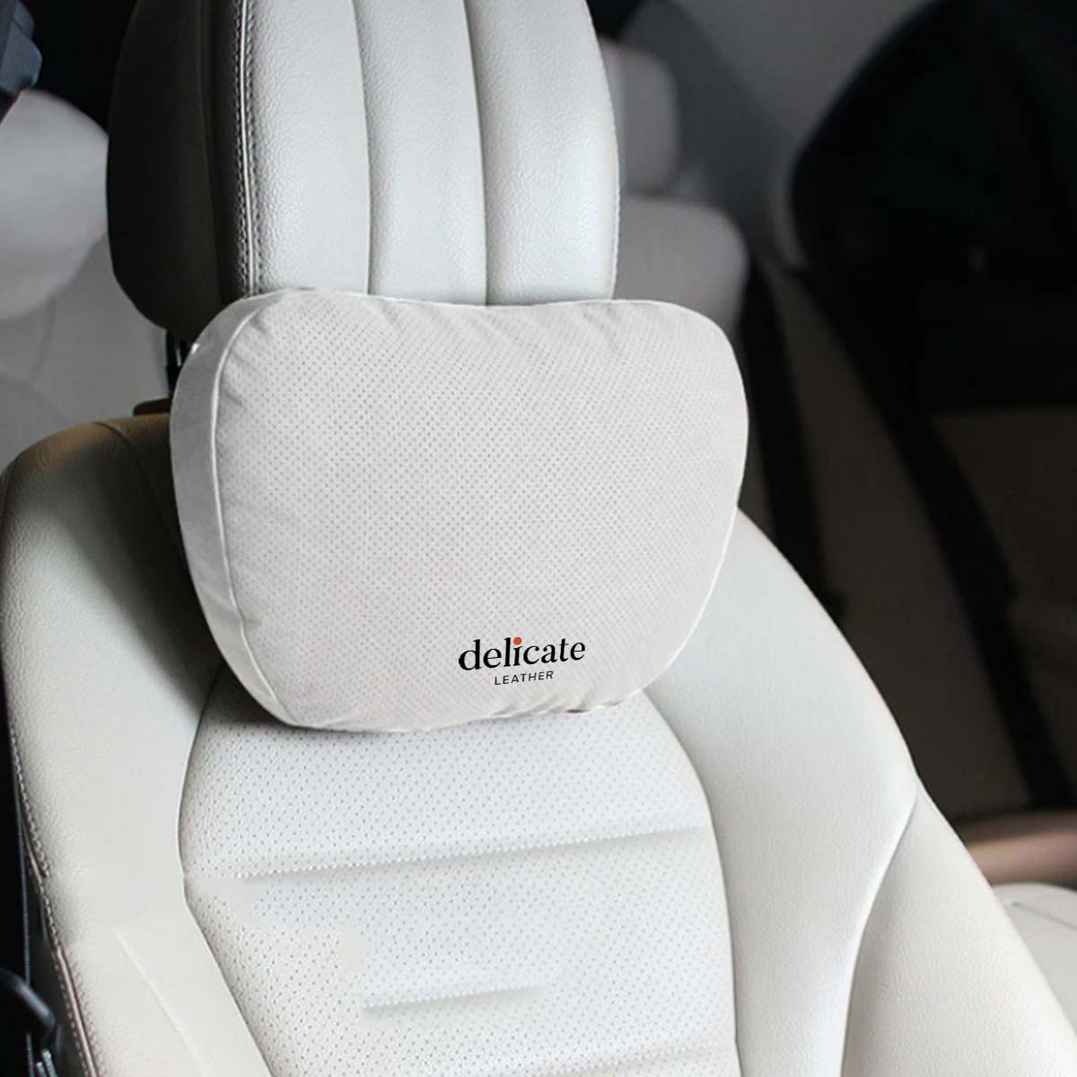 Delicate Leather, Premium Car Neck Pillow: Breathable Design, Car Headrest Auto Lumbar Pillows - Luxury Interior Accessories