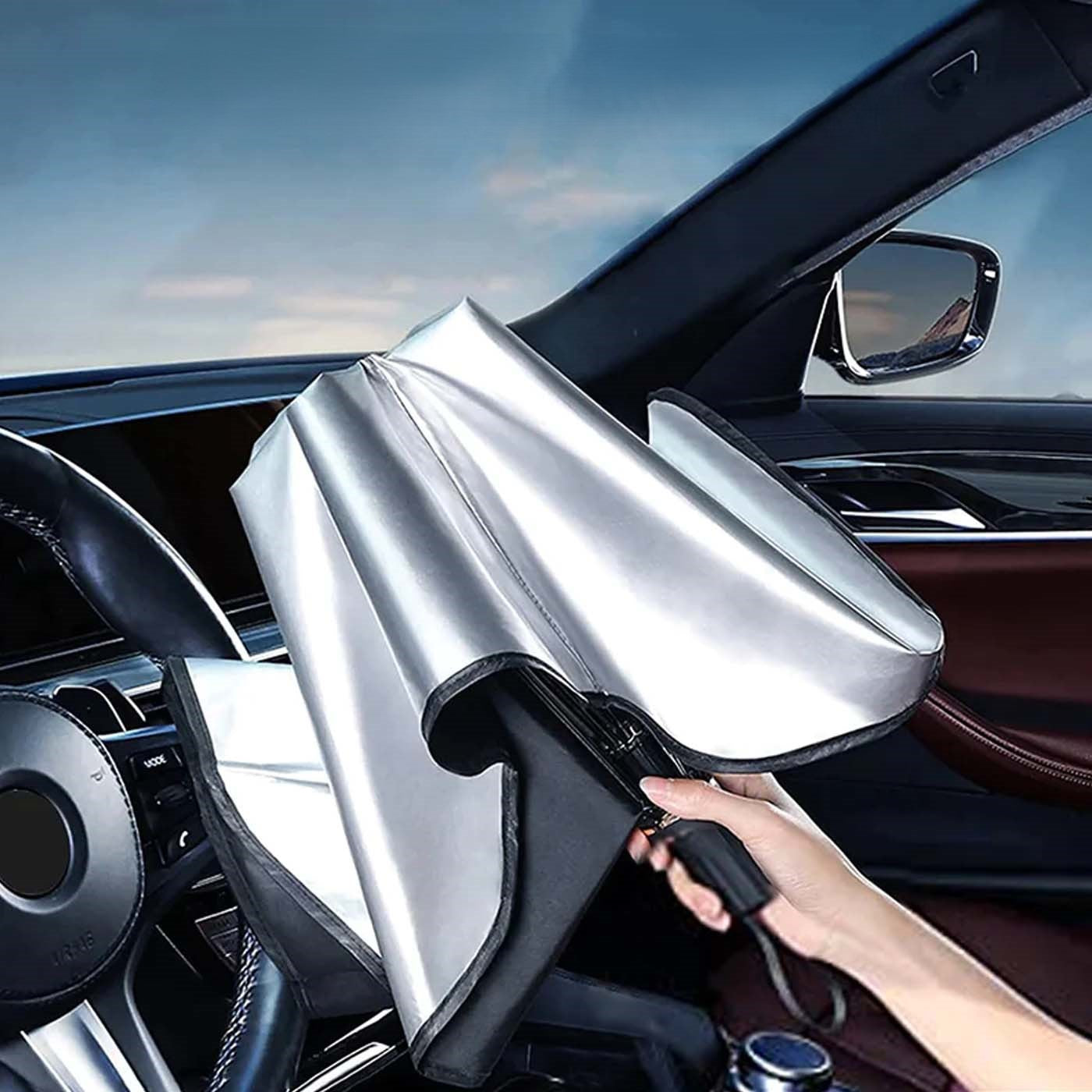 Custom-Fit Subaru Windshield Sun Shade by Delicate Leather – Foldable UV & Heat Reflective Front Sunshade for Car Interior Cooling - Delicate Leather  