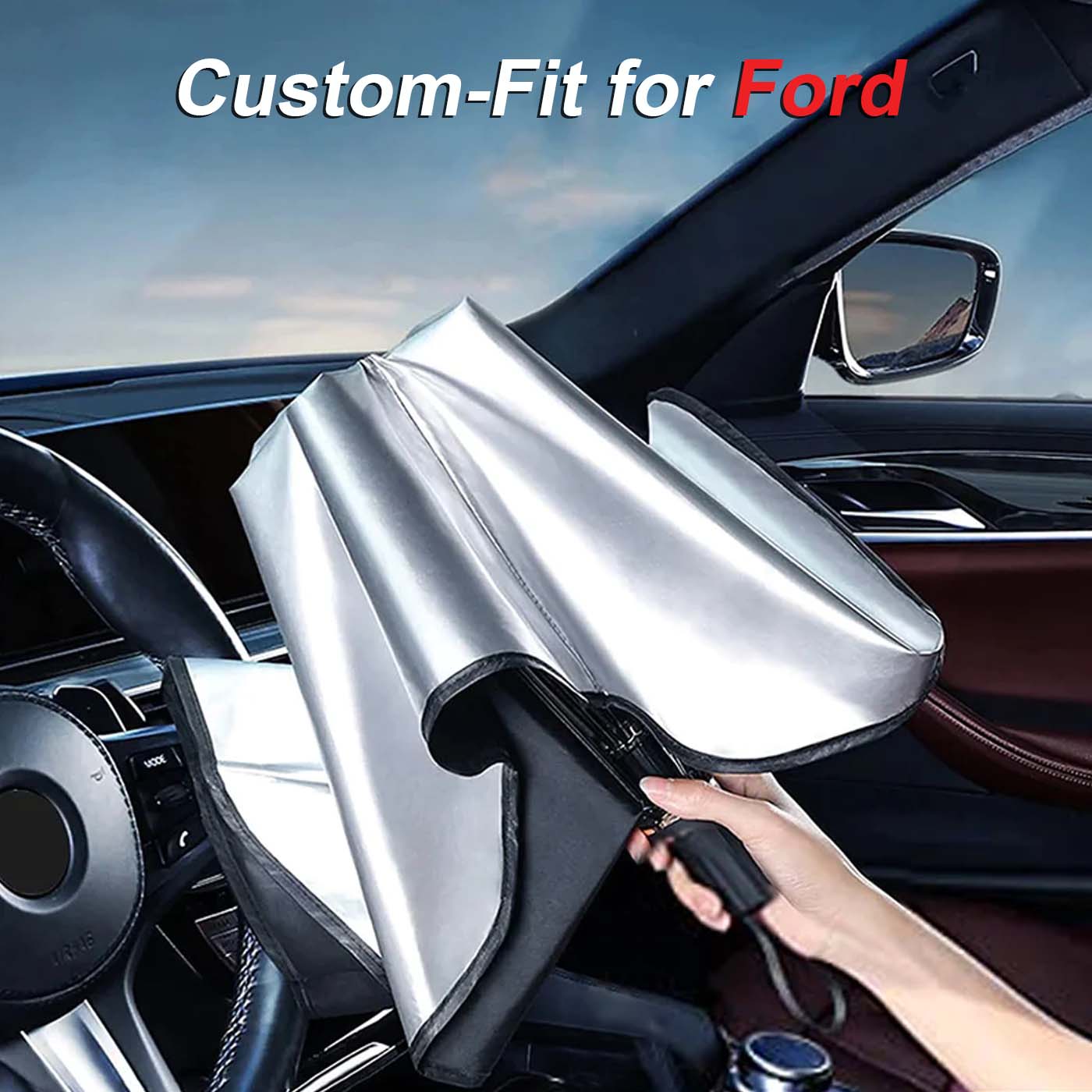 Custom-Fit for Car Windshield Sun Shade, Foldable Windshield Sunshade Sun and UV Protection, Car Sun Shade with Logo