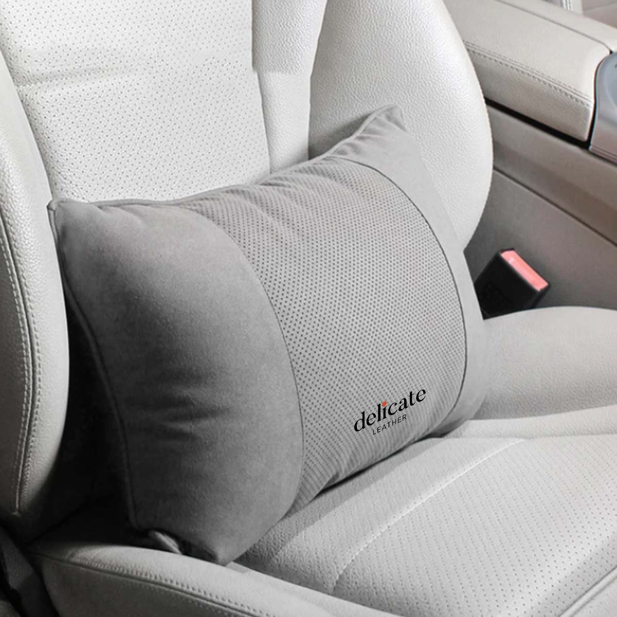 Delicate Leather, Premium Car Neck Pillow: Breathable Design, Car Headrest Auto Lumbar Pillows - Luxury Interior Accessories