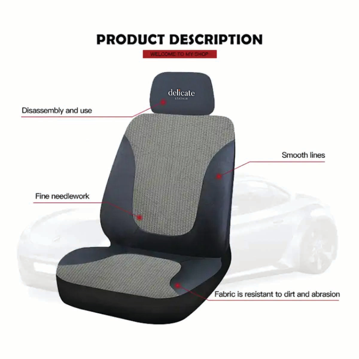 Delicate Leather Custom Fit For Car Premium Universal Car Seat Covers: Customizable Luxury from Direct Manufacturer - Delicate Leather