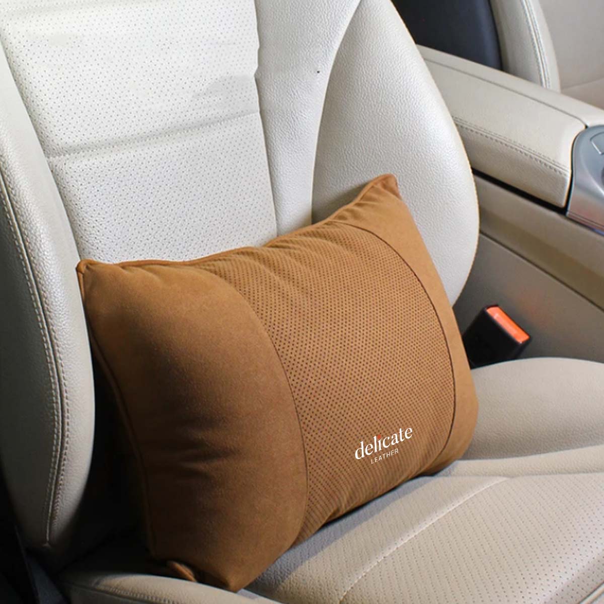 Delicate Leather, Premium Car Neck Pillow: Breathable Design, Car Headrest Auto Lumbar Pillows - Luxury Interior Accessories