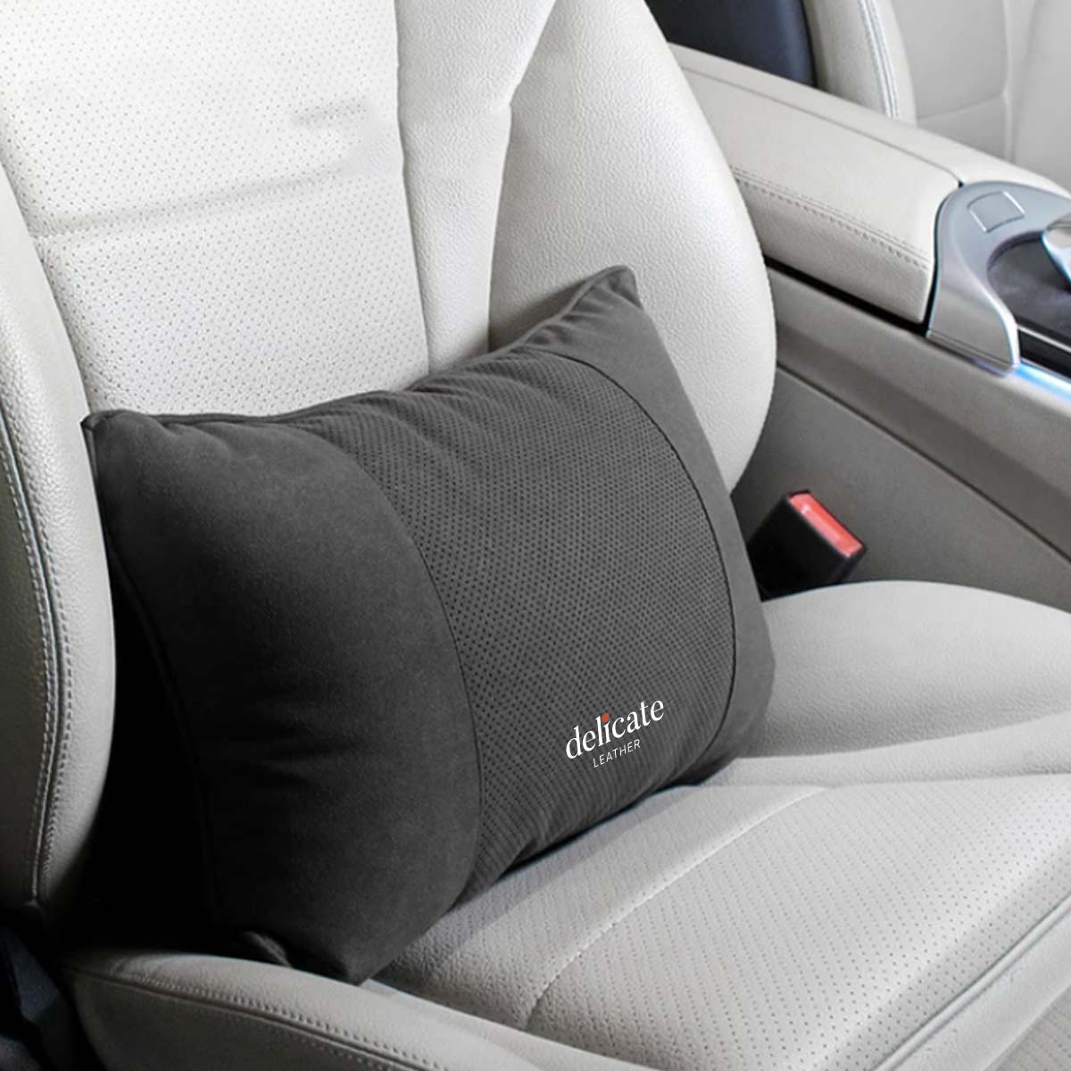 Delicate Leather, Premium Car Neck Pillow: Breathable Design, Car Headrest Auto Lumbar Pillows - Luxury Interior Accessories