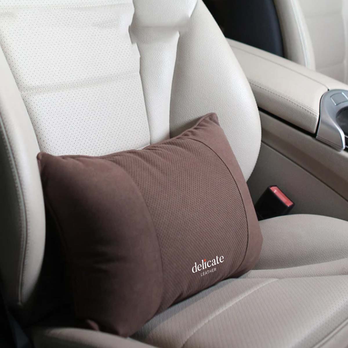 Delicate Leather, Premium Car Neck Pillow: Breathable Design, Car Headrest Auto Lumbar Pillows - Luxury Interior Accessories