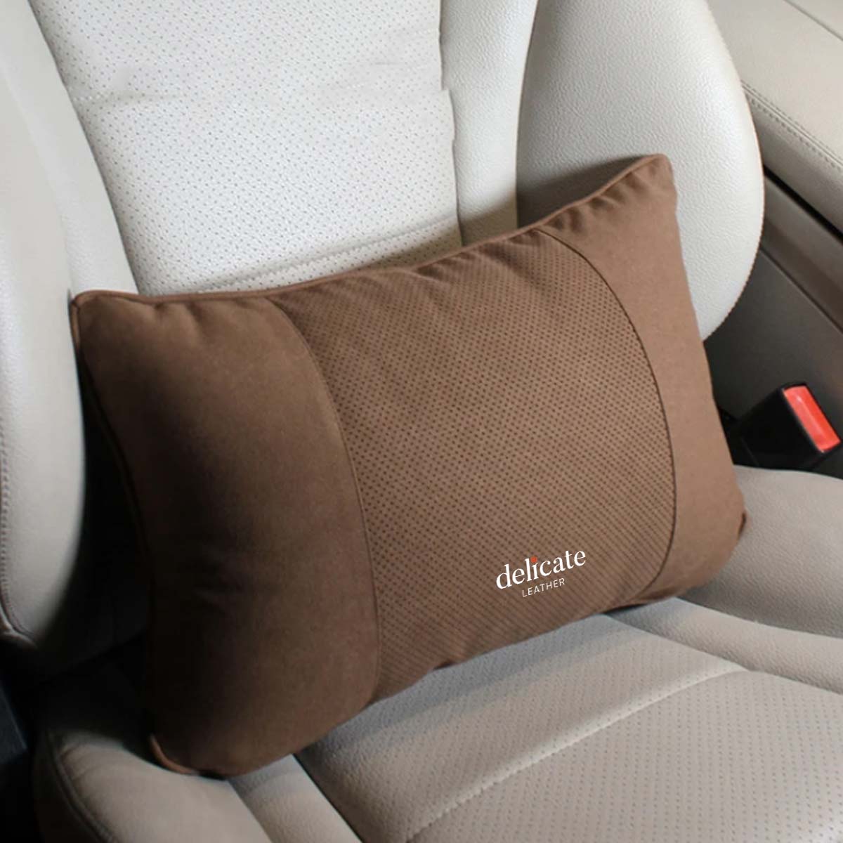 Delicate Leather, Premium Car Neck Pillow: Breathable Design, Car Headrest Auto Lumbar Pillows - Luxury Interior Accessories