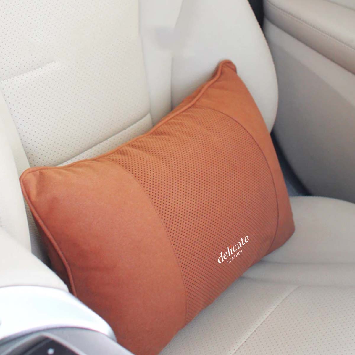 Delicate Leather, Premium Car Neck Pillow: Breathable Design, Car Headrest Auto Lumbar Pillows - Luxury Interior Accessories