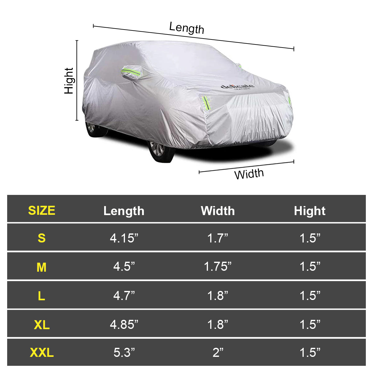 Car Cover Waterproof All Weather for Automobiles, Custom fit for car, Outdoor Full Cover Rain Sun UV Protection - Delicate Leather
