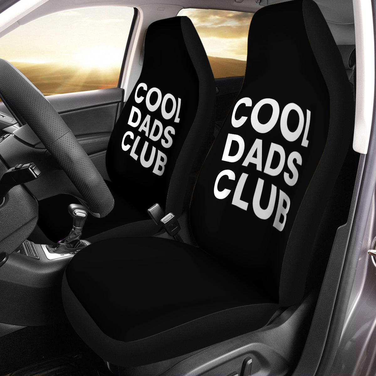 Car Seat Covers, Cool Dads Club Car Seat Covers, Custom For Your Cars, Car Bucket Seat Protection Airbag Compatible 2 PCS, Father's Day Gift, Car Accessories 02