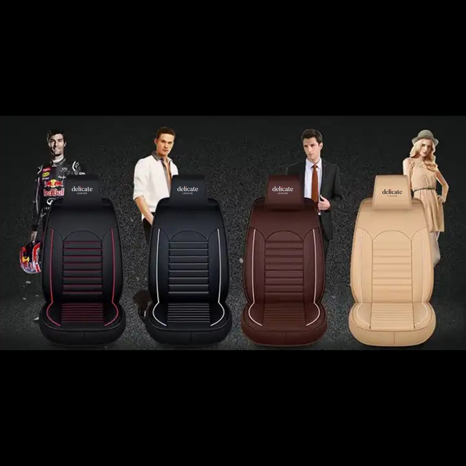 Delicate Leather Car Seat Cover Quality Universal PU leather 5d car seats cover