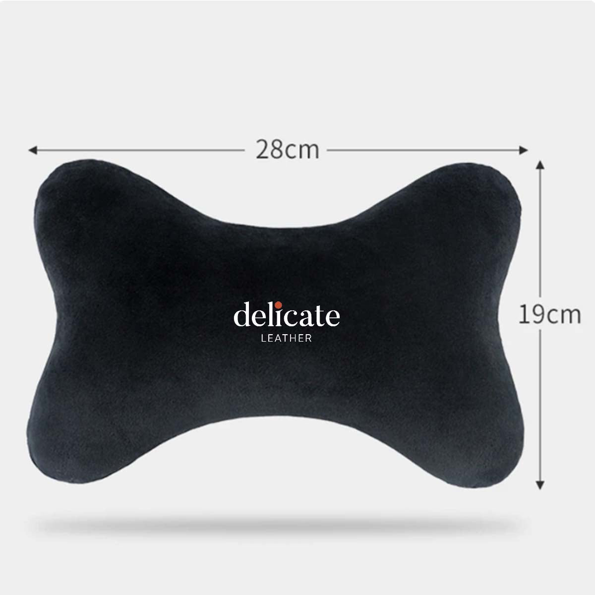 Memory Foam Car Neck Headrest Pillow: Breathable Velvet Head and Neck Support for Restful Sleep in Your Car - Delicate Leather