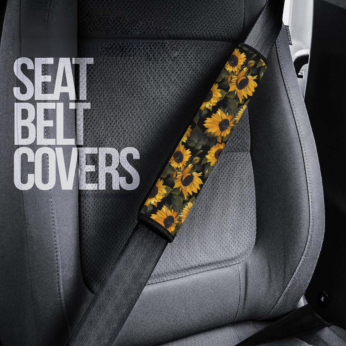 Tropical Rainforest Seat Belt Covers (2PCS), Sunflower , Forest Botanical Microfiber Leather Seat Belt Shoulder Pads for More Comfortable Driving, Tropical 01