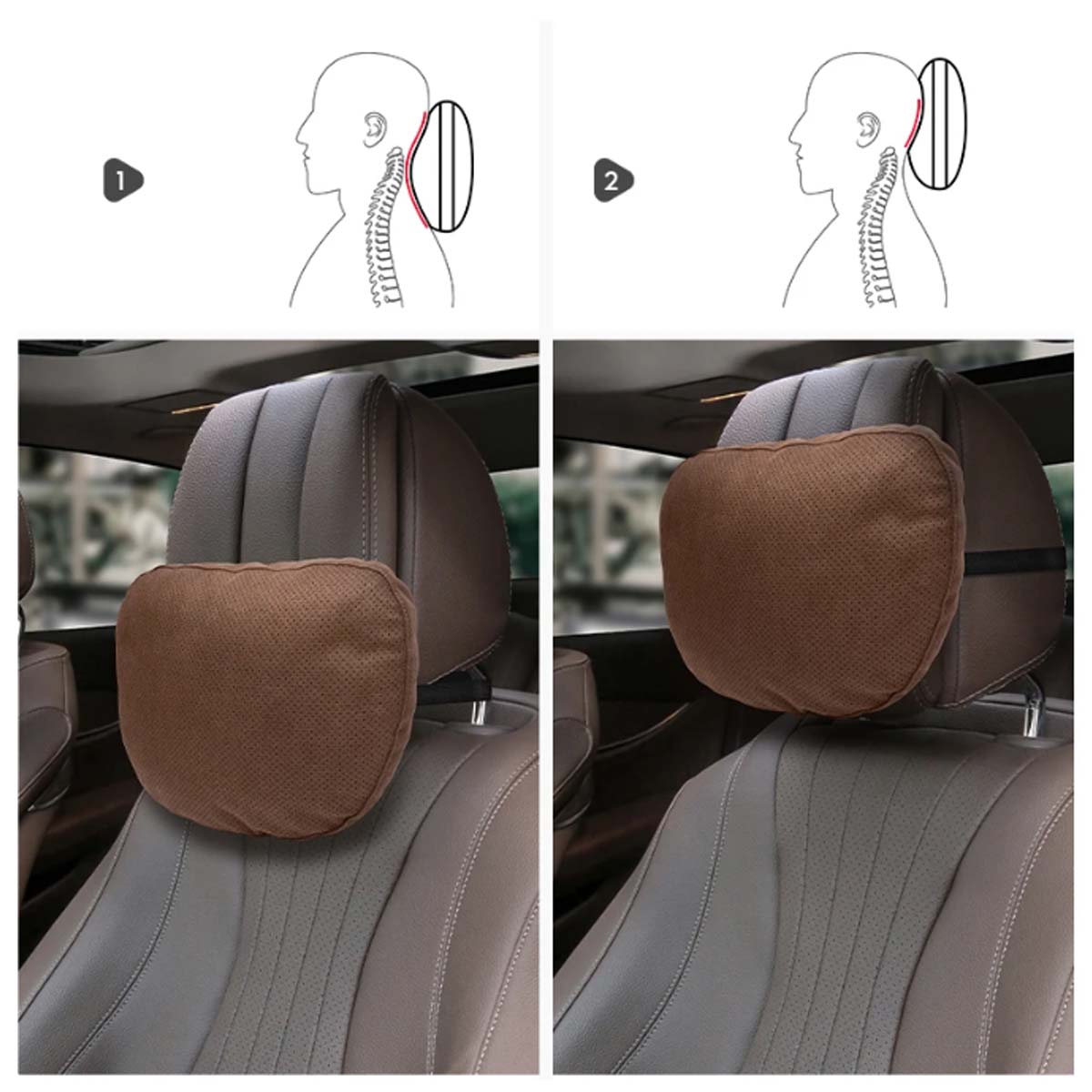 Premium Car Neck Pillow for Mercedes-Benz Maybach: Breathable Design, Car Headrest Auto Lumbar Pillows - Luxury Interior Accessories - Delicate Leather