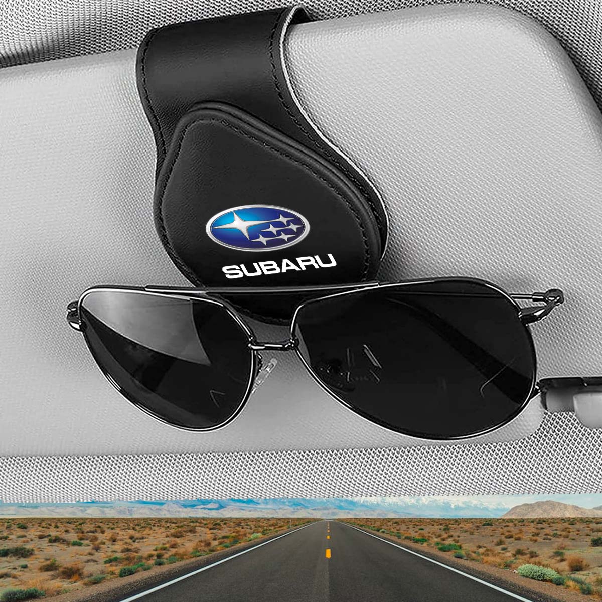 Car Sunglasses Holder, Custom For Your Cars, Magnetic Leather Glasses Frame 2023 Update SU13995 - Delicate Leather