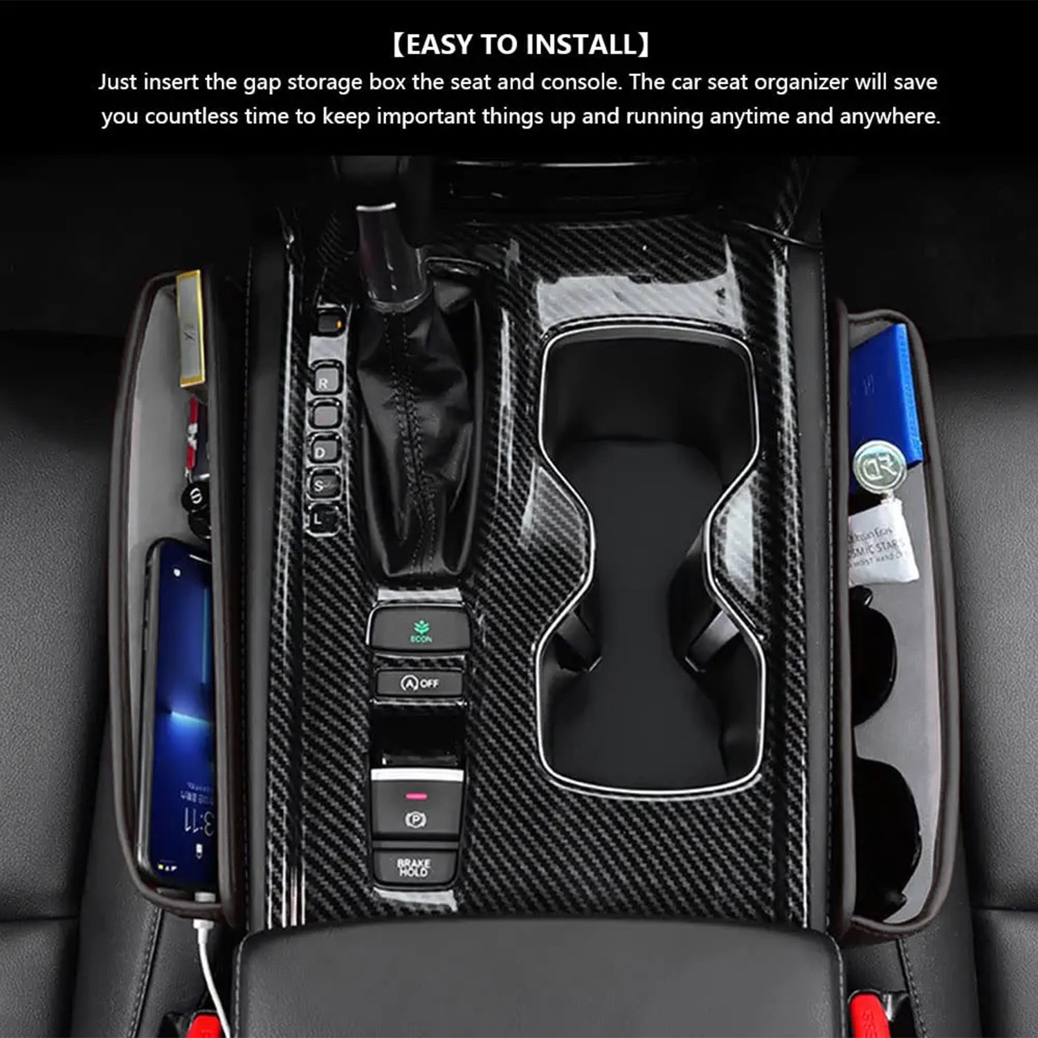 Car Seat Gap Filler Organizer, Custom FIt For Your Cars, The Cool Dad, Multifunctional PU Leather Console Side Pocket Organizer for Cellphones, Cards, Wallets, Keys, Gift for Daddy 20