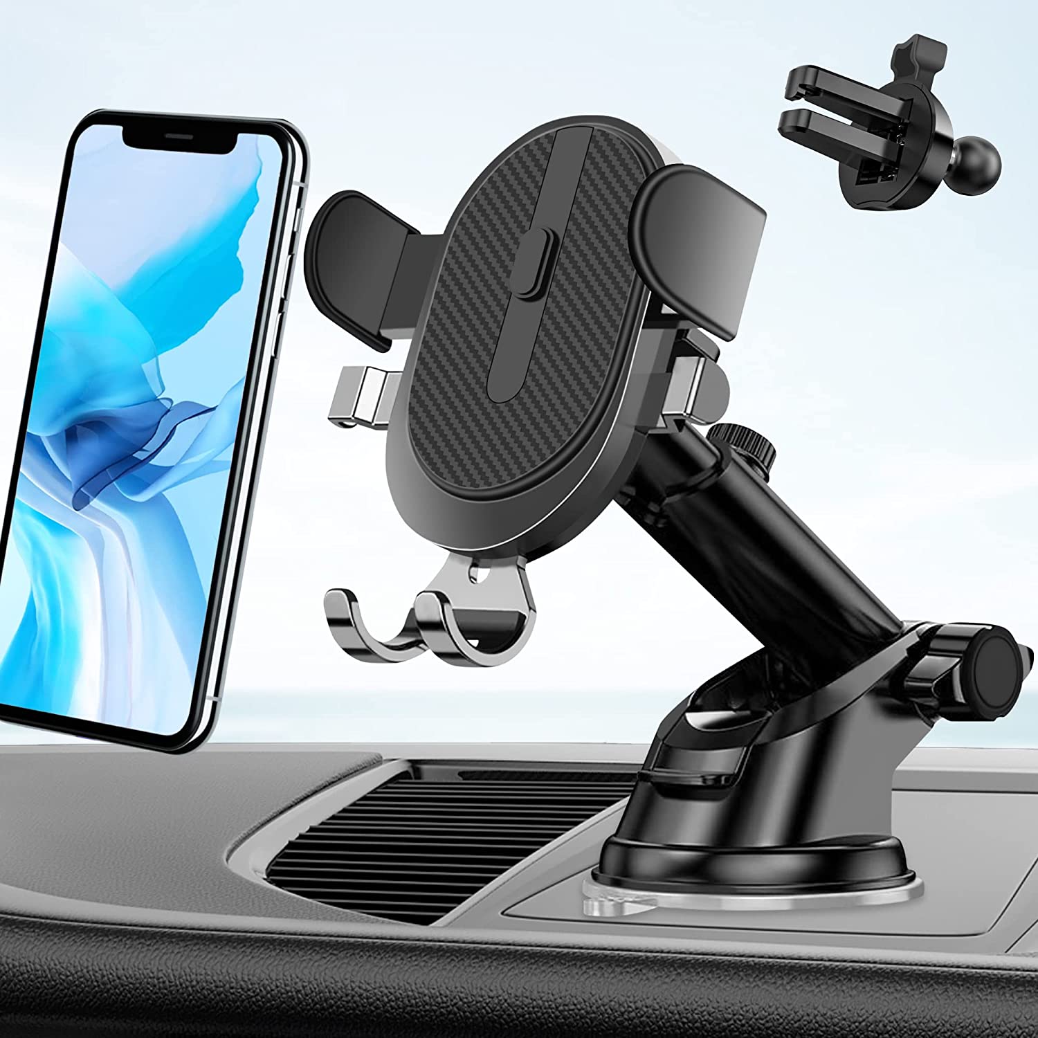 Dashboard Windshield Cell Phone Holder - Washable Strong Suction Cup Phone Mount for Car, Custom fit for Car