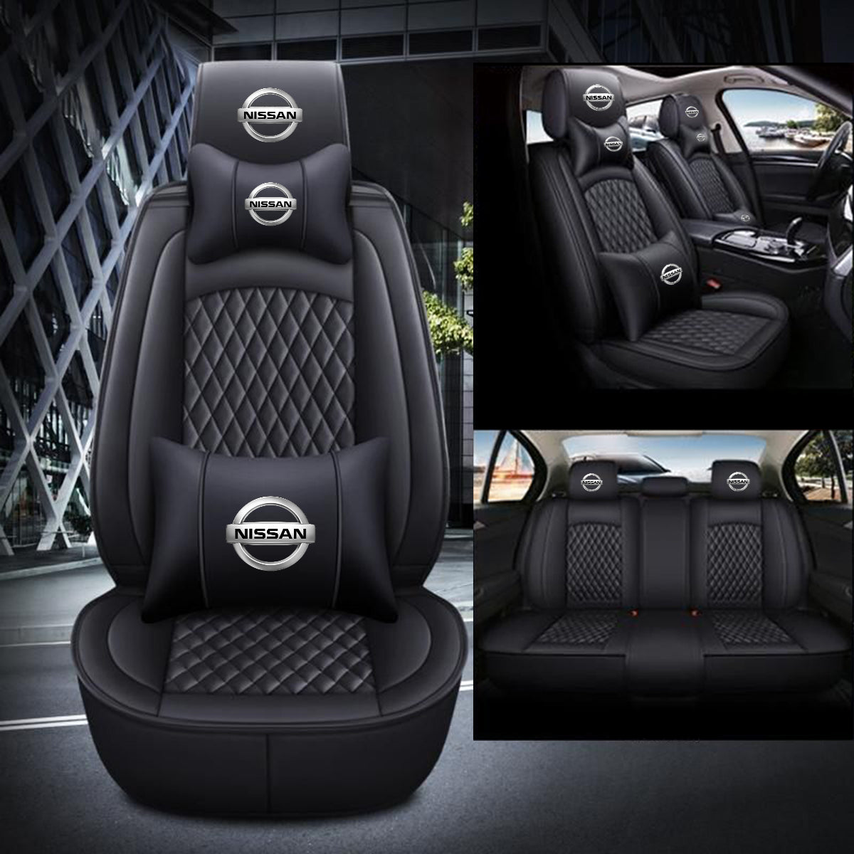 2 Car Seat Covers Full Set, Custom For Your Cars, Waterproof Leather Front Rear Seat Automotive Protection Cushions, Car Accessories