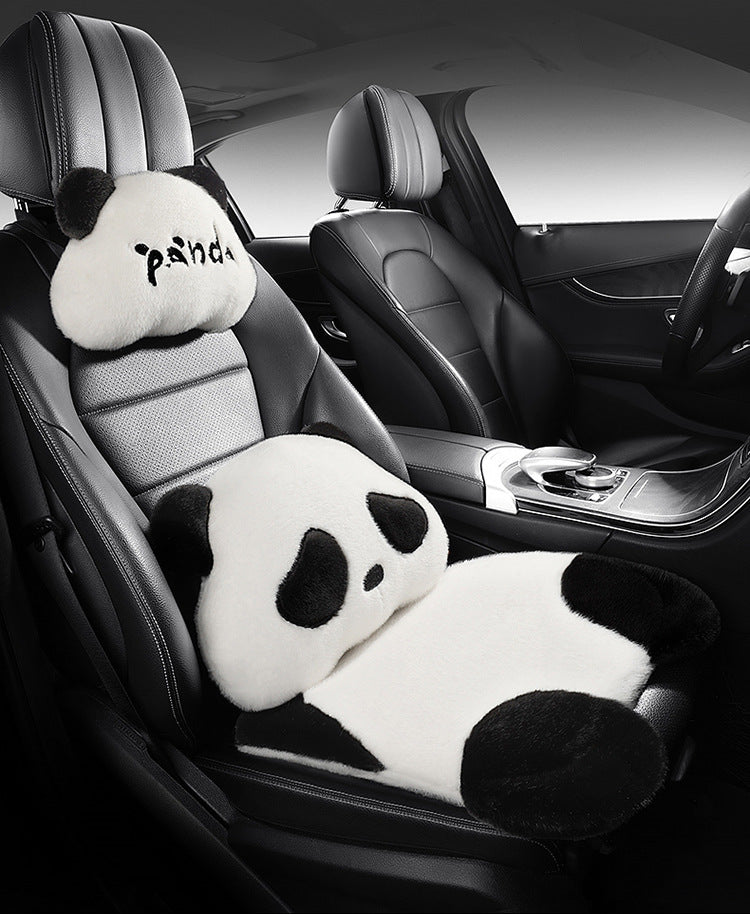 New Panda Car Headrest Pillow - Lovely Auto Seat Head Support Neck Protector Cushion Plush Automobiles Lumbar Rest Car Kits