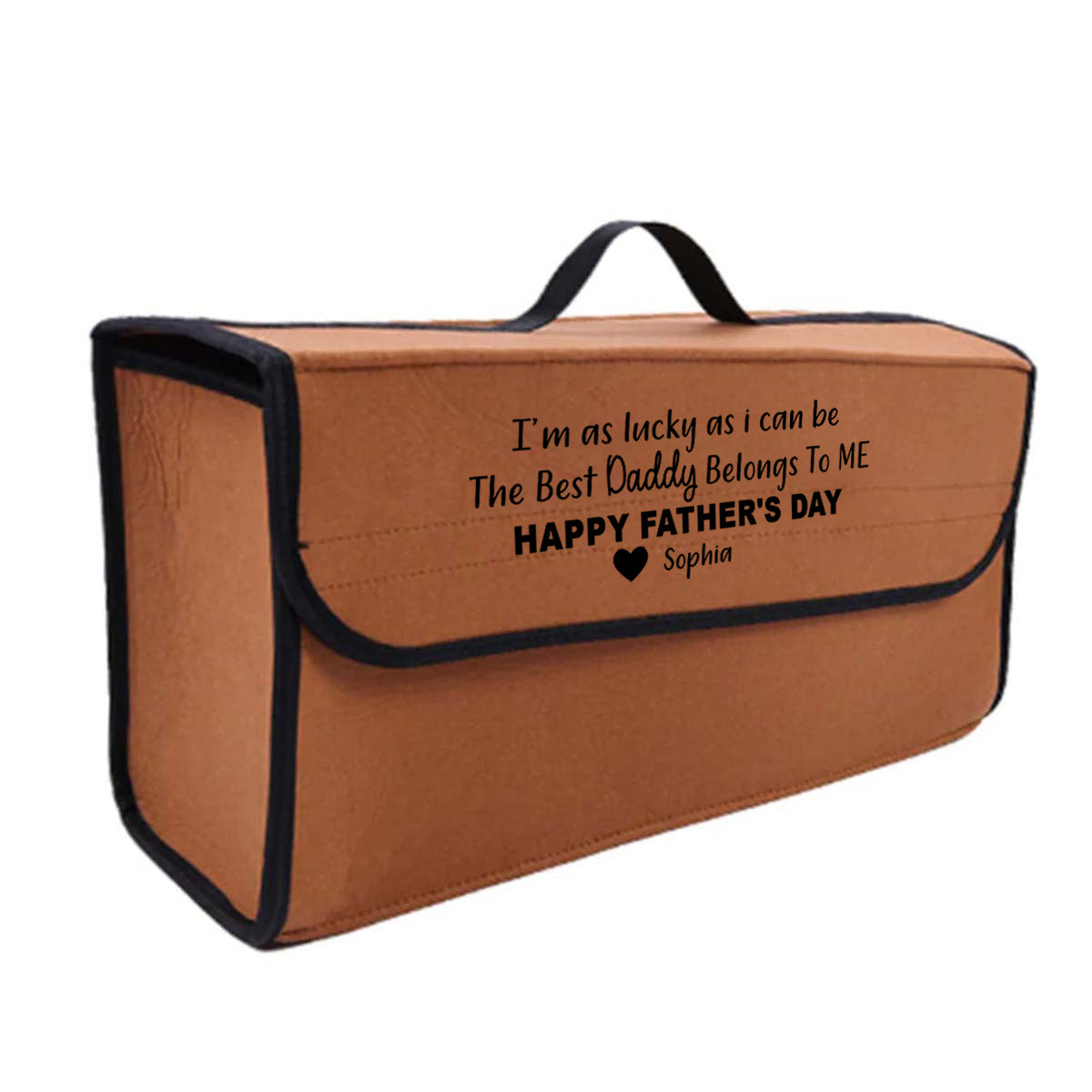 Personalized Soft Felt Car Bag Organizer, Happy Father's Day Folding Car Storage Box Non Slip Fireproof Car Trunk Organizer, Custom For Your Cars, Car Accessories, Gift for Daddy 13