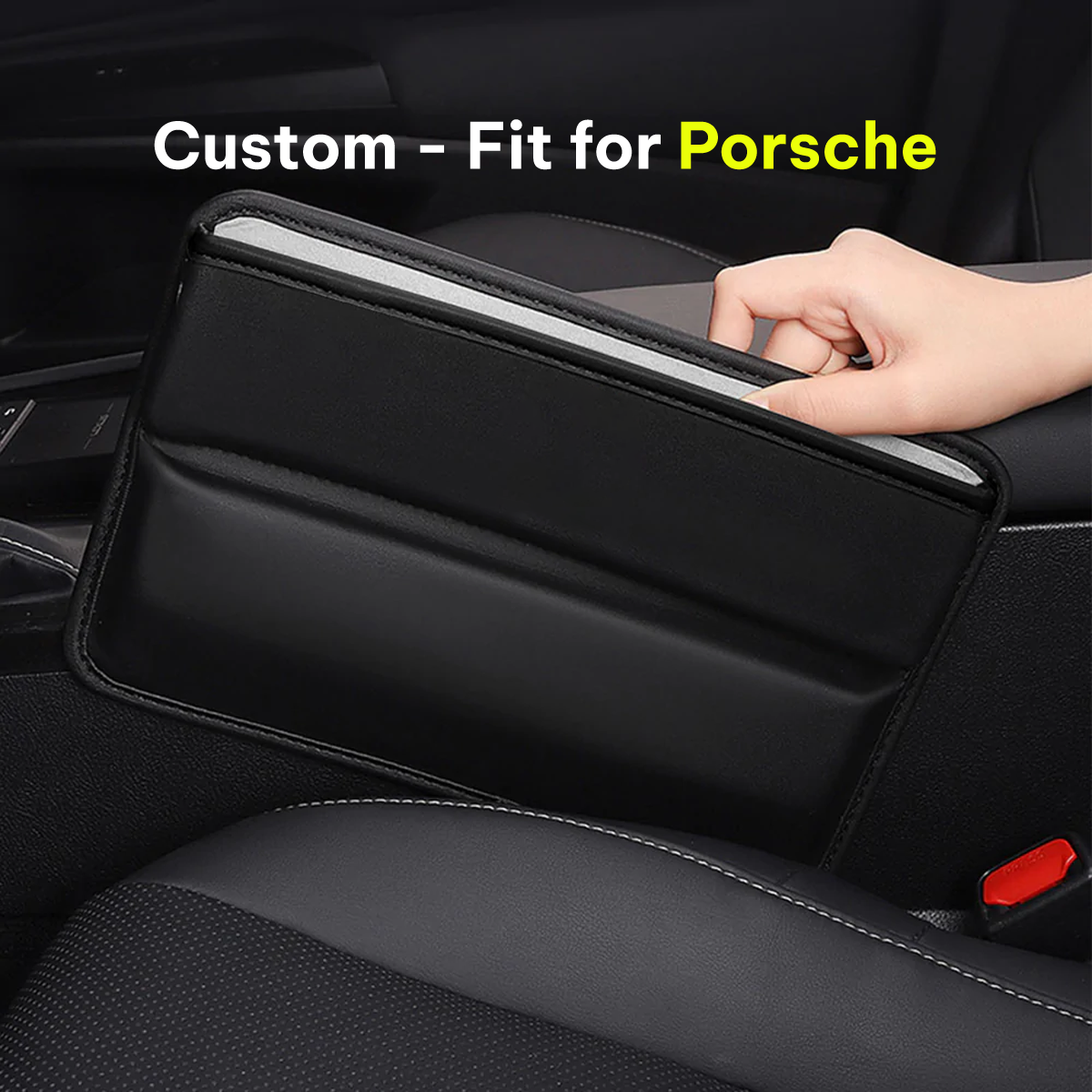 Car Seat Gap Filler Organizer, Custom-Fit For Car, Multifunctional PU Leather Console Side Pocket Organizer for Cellphones, Cards, Wallets, Keys DLRL226