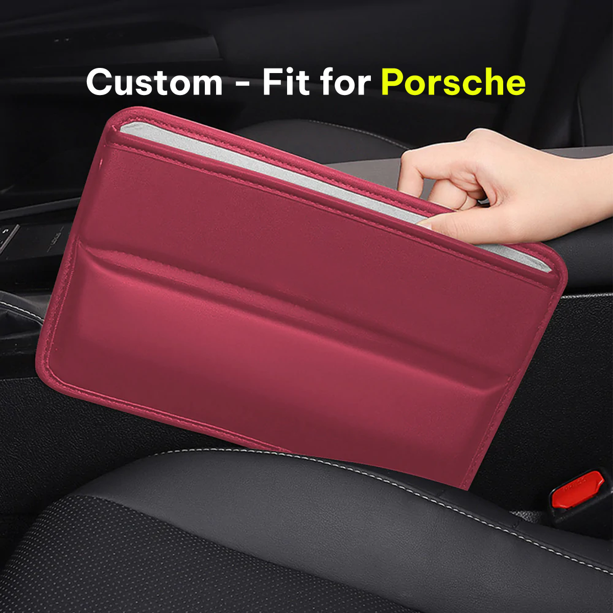 Car Seat Gap Filler Organizer, Custom-Fit For Car, Multifunctional PU Leather Console Side Pocket Organizer for Cellphones, Cards, Wallets, Keys DLRL226