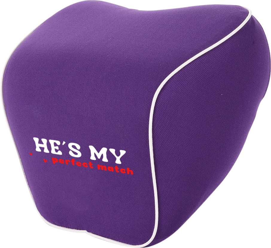 She's My Perfect Match -He's My Perfect Match Lumbar Support Cushion for Car and Headrest Neck Pillow Kit, Valentines Day Custom For Cars, Ergonomically Design for Car Seat, Car Accessories, Couple Matching Puzzle 03