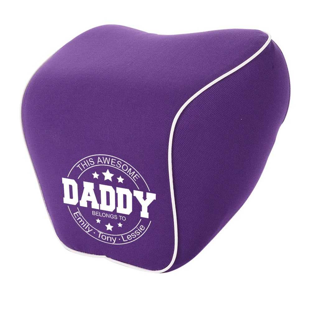 Personalized Lumbar Support Cushion for Car and Headrest Neck Pillow Kit, Happy Father's Day, Custom For Cars, Ergonomically Design for Car Seat, Car Accessories, Gift for Daddy 18