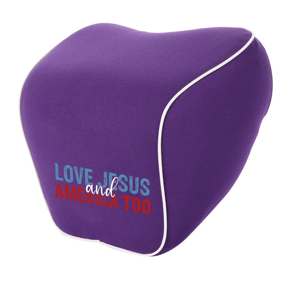 Love Jesus And America Too Lumbar Support Cushion for Car and Headrest Neck Pillow Kit, Custom For Cars, Ergonomically Design for Car Seat, Car Accessories, 4th of July 05