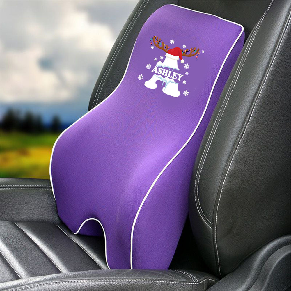 Custom Name Lumbar Support Cushion for Car and Headrest Neck Pillow Kit, Personalized Christmas, Personalized Gift, Custom For Cars, Ergonomically Design for Car Seat, Car Accessories, Personalised Lumbar Support Cushion, Christmas Gift L5