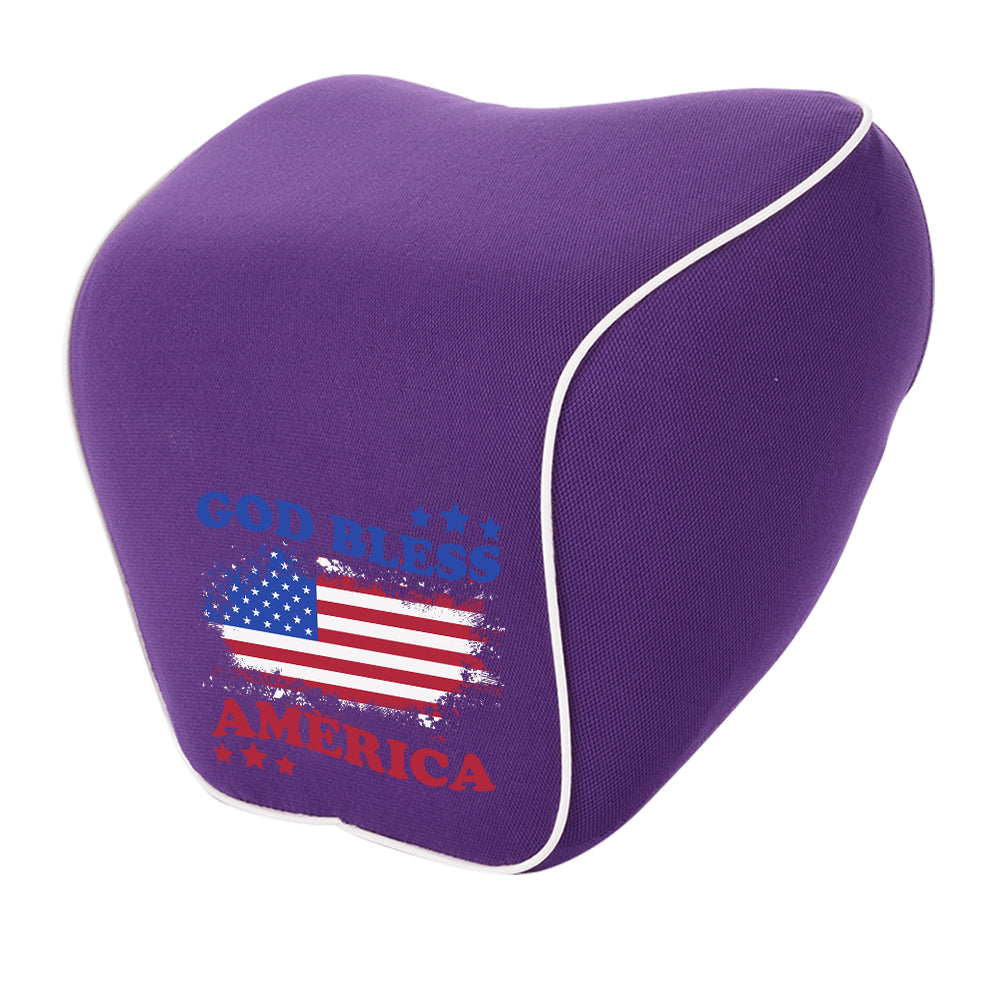 God Bless America Lumbar Support Cushion for Car and Headrest Neck Pillow Kit, Custom For Cars, Ergonomically Design for Car Seat, Car Accessories, 4th of July 09