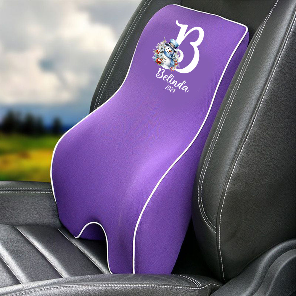 Custom Name Lumbar Support Cushion for Car and Headrest Neck Pillow Kit, Personalized Christmas, Personalized Gift, Custom For Cars, Ergonomically Design for Car Seat, Car Accessories, Personalised Lumbar Support Cushion, Christmas Gift L2