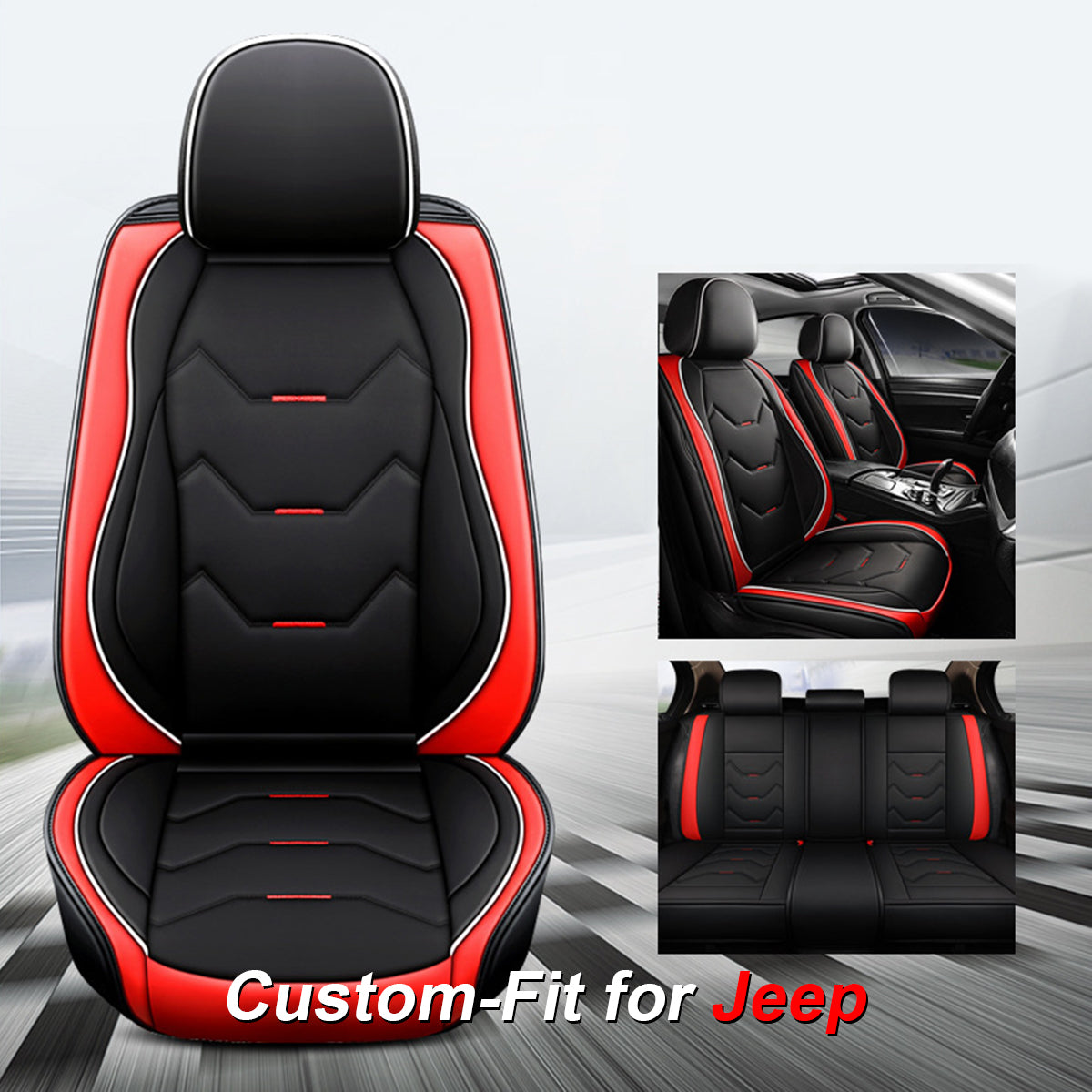 Coverado Seat Covers 4-Door Fullset for Jeep Wrangler JK JL, Leather Car Seat Covers for Truck Automotive Seat Covers Custom Fit for 2007-2024 Jeep Wrangler(RED), Seat Covers - Canada Coverado Seat Covers 4-Door Fullset for Jeep Wrangler JK JL, Leather Car Seat Covers for Truck Automotive Seat Covers Custom Fit for 2007-2024 Jeep Wrangler(RED), Seat Covers - Canada