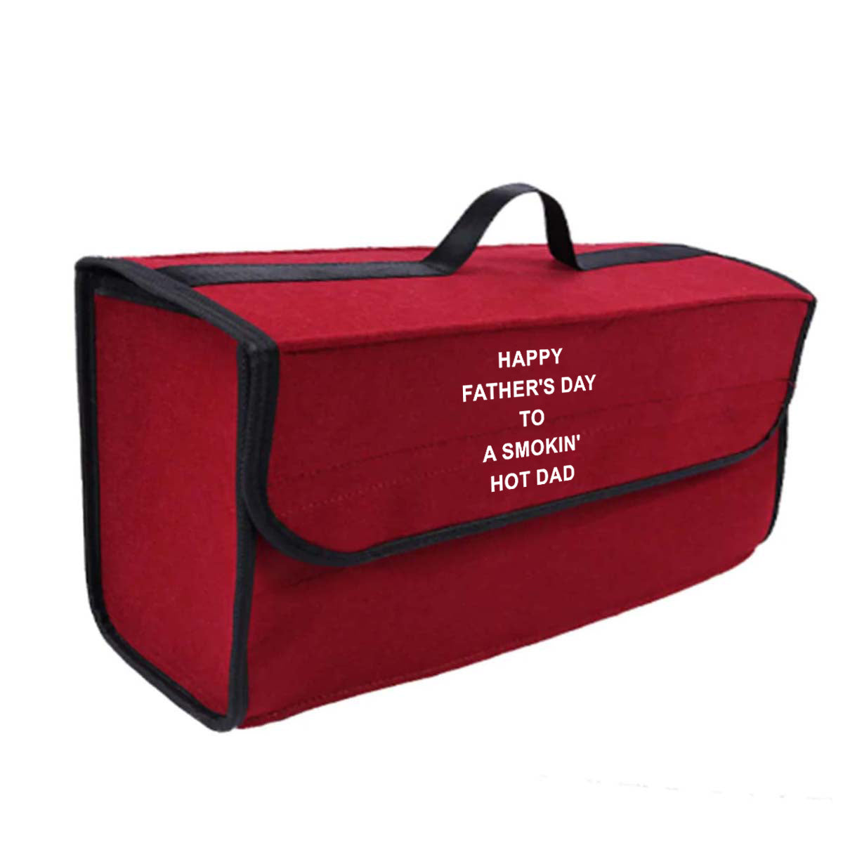 Happy Father's Day to a Smokin' Hot Dad Soft Felt Car Bag Organizer Folding Car Storage Box Non Slip Fireproof Car Trunk Organizer, Custom For Your Cars, Father's Day Gift, Car Accessories 14