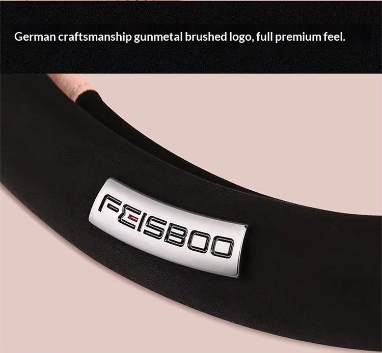 Color-Blocked Steering Wheel Cover – Universal 38cm Breathable Anti-Slip Summer Grip - Delicate Leather