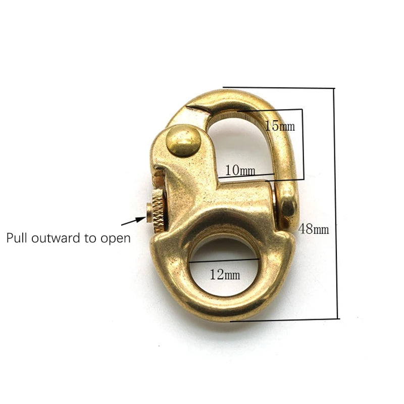 Solid Brass Buckle Clasp Keychain Ring Hook Screw Pin Joint Connector Bag Strap Leather Craft Accessories Parts