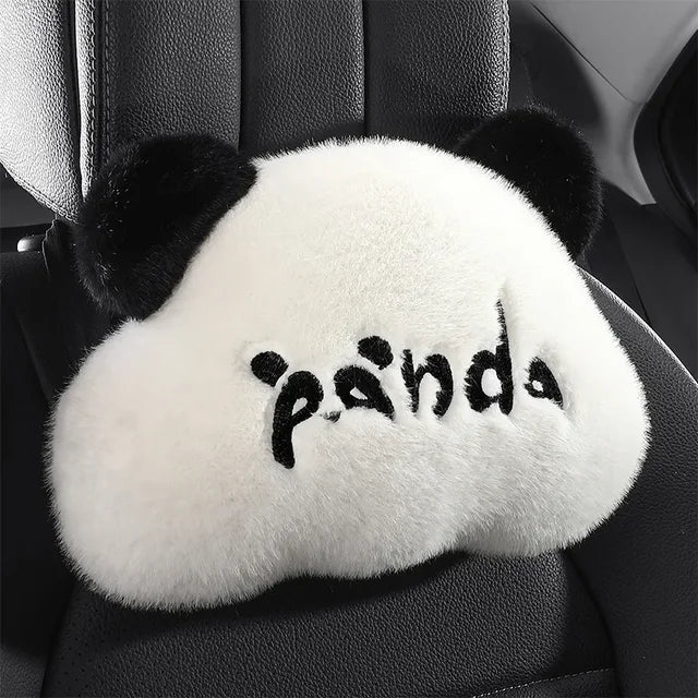 New Panda Car Headrest Pillow - Lovely Auto Seat Head Support Neck Protector Cushion Plush Automobiles Lumbar Rest Car Kits