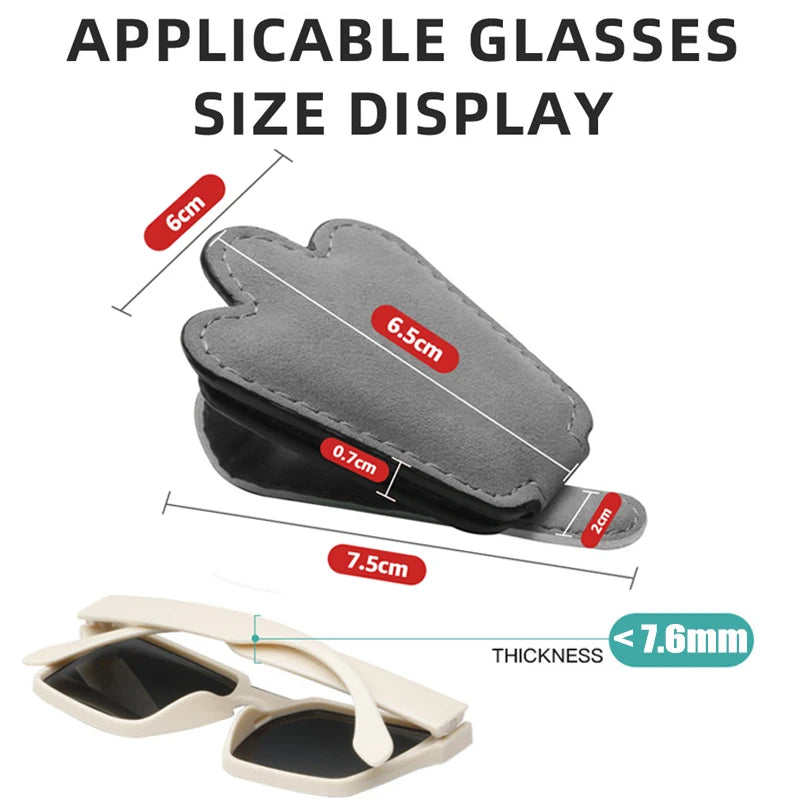 Premium Car Glasses Holder Case - Sunglasses and Eyeglasses Organizer for Car Sun Visor - Glasses Storage Solution