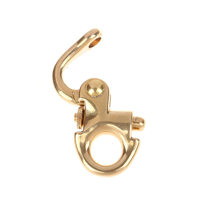 Solid Brass Buckle Clasp Keychain Ring Hook Screw Pin Joint Connector Bag Strap Leather Craft Accessories Parts