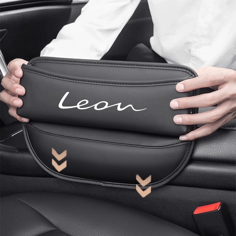 Nappa Car Seat Gap Organizer Leather Seat Crevice Storage Box Interior Car Accessories