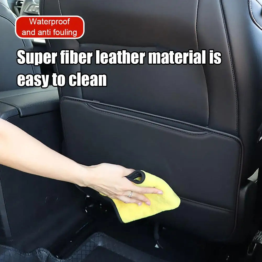 High-Quality PU Leather Car Seat Kid Protector - Waterproof Seat Back Anti-Kick Mat Interior Protection - Delicate Leather