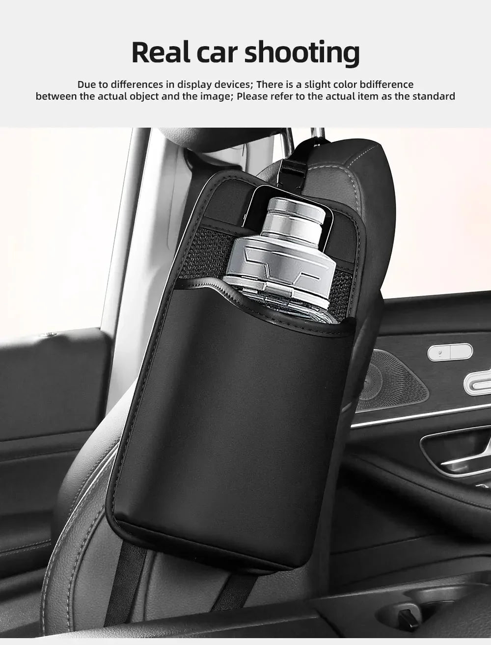 Car Seat Side Storage Bag - Multi-Pocket Drink Holder Pocket Styling Organizer Card Ticket Holder Nappa Leather Auto Accessories