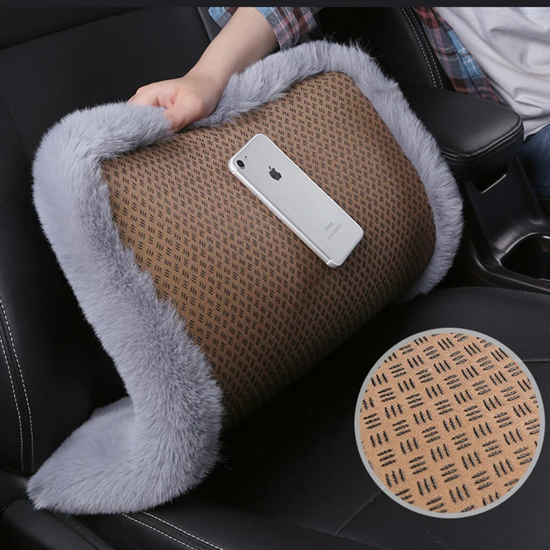 Plush Wool Fur Car Seat Covers -Winter Protection and Comfort for Your Vehicle's Interior - Delicate Leather