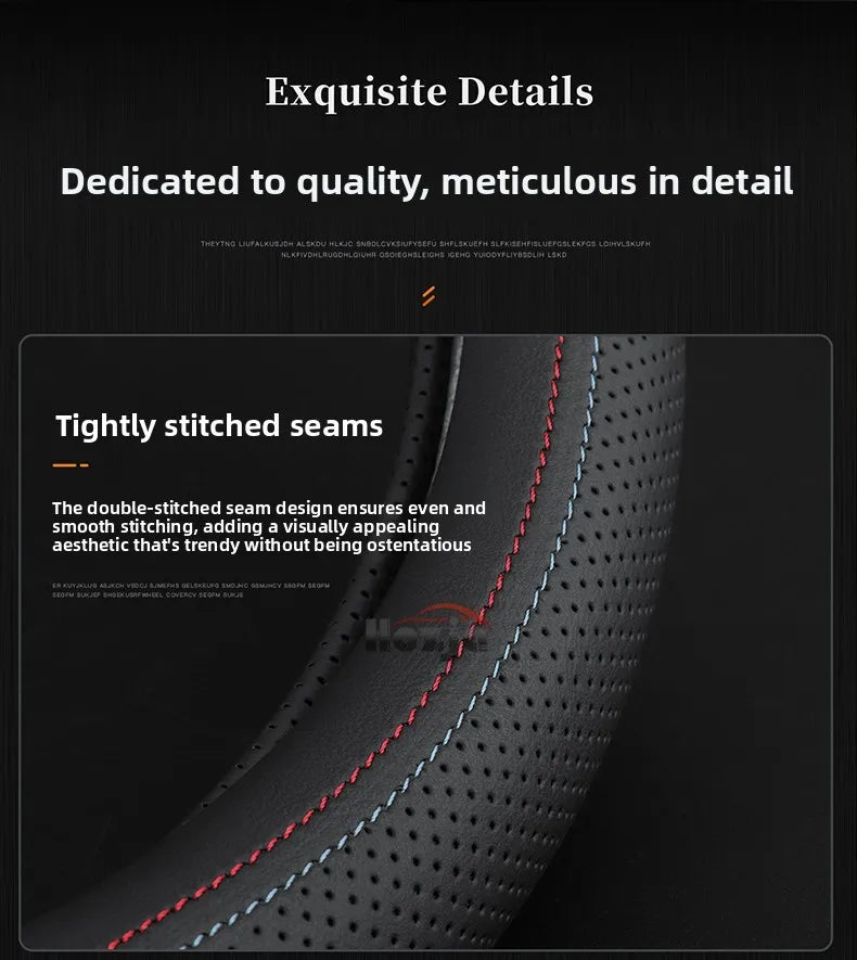 Premium Leather Steering Wheel Cover – Custom Fit Anti-Slip Grip for Select 2022–2026 Models - Delicate Leather
