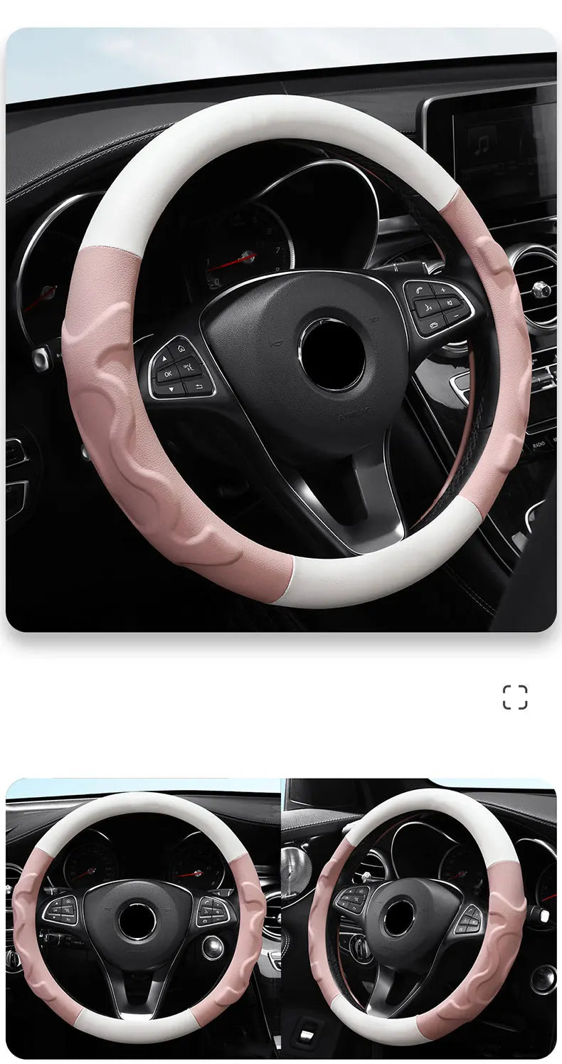 Carbon Car Steering Wheel Cover - High-Quality Leather