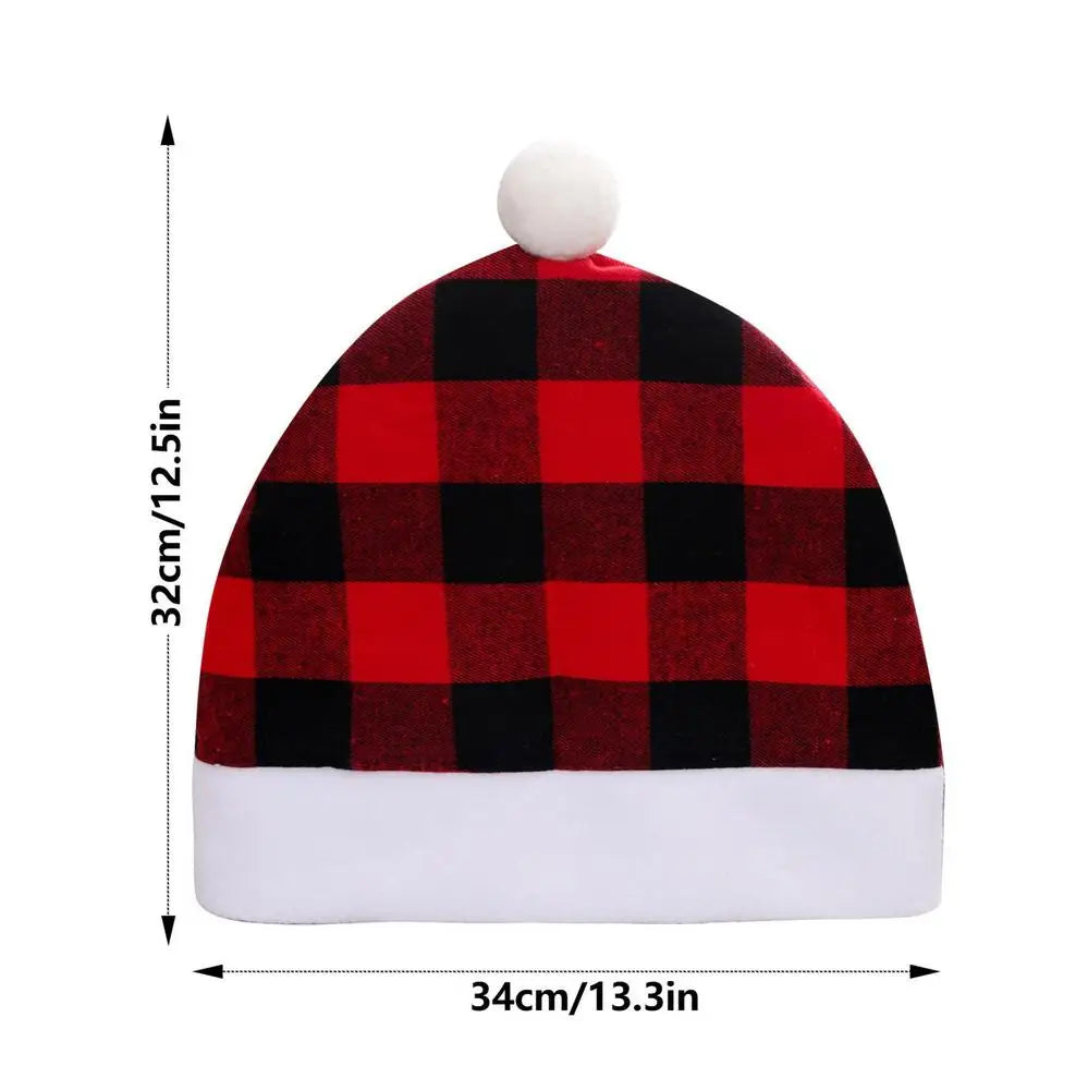 Santa Hat Car Seat Headrest Covers - Festive Christmas Decoration, Universal Fit, Soft Cloth, 34x32 cm