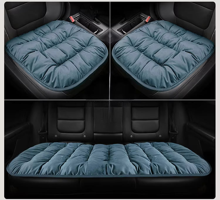 Fluffy Winter Car Seat Cushion – Warm Soft Memory Foam Seat Pad for Car, Office & Home - Delicate Leather
