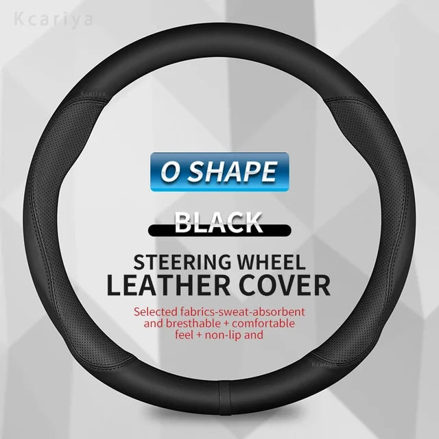 Carbon Fiber Leather Car Steering Wheel Cover - Fit for Car